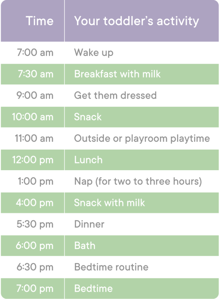 Toddler activity schedule after transition to one nap