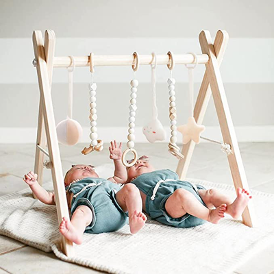 Wooden play gym for babies