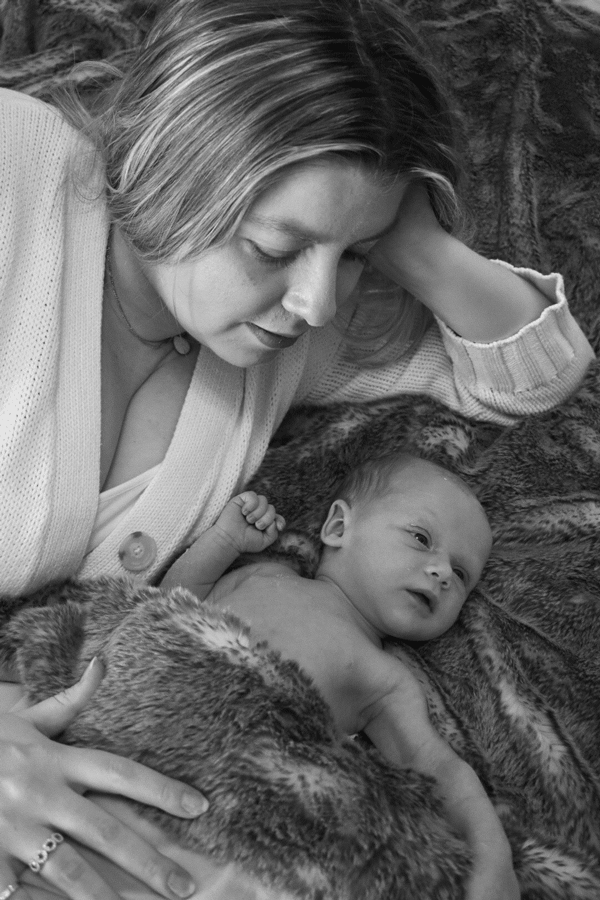 Stacey Haney with her newborn son Armour