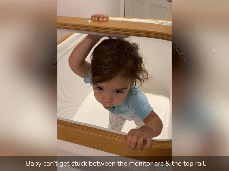 Baby moving in and out of cradlewise smart crib