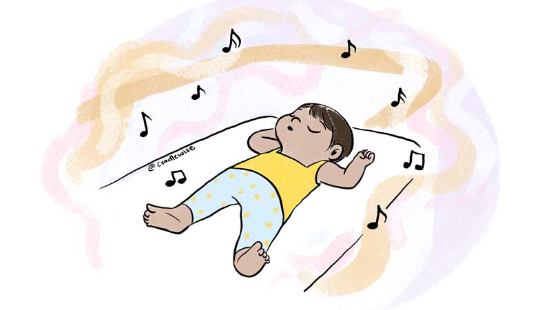 5-month-old baby sleeping with music on